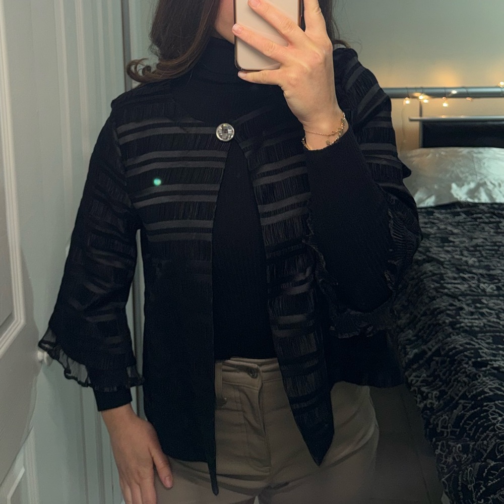 Joan Rivers Black Striped Blazer